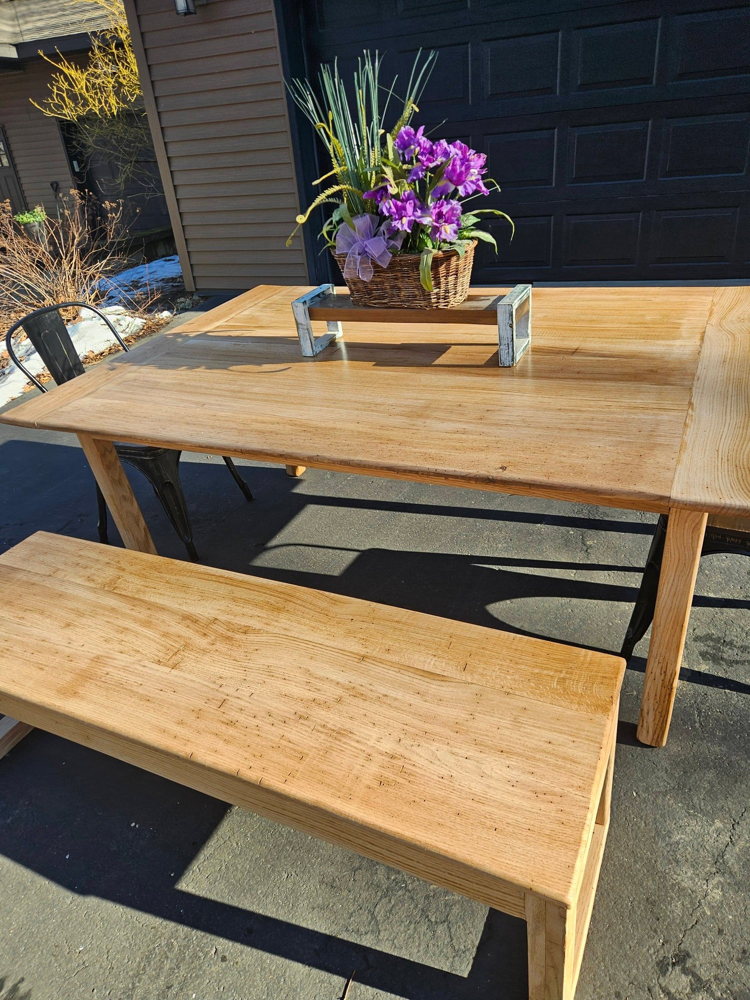 Classic Rustic Table with Bench