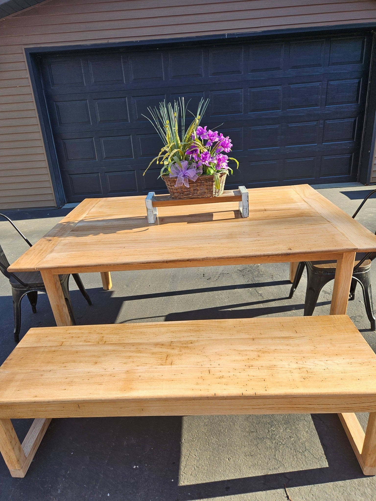 Rustic Farmhouse Table with Bench