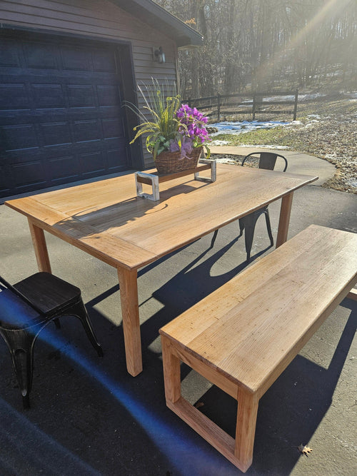 Classic Rustic Table with Bench